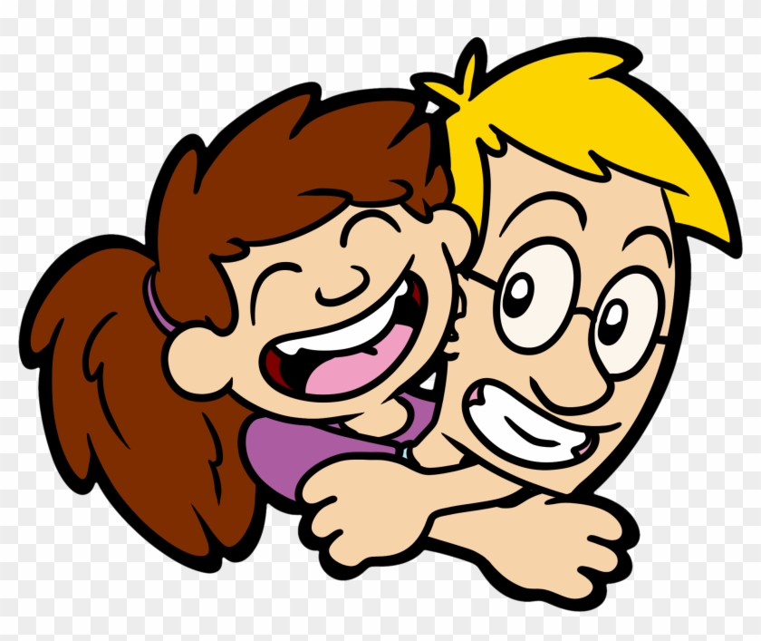 Daughter Hugging Dad - Cartoon #898536