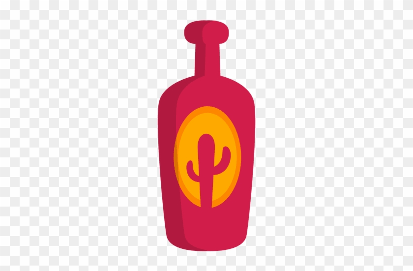 Flat Tequila Bottle Transparent Png - Tequila Bottle Cartoon Png #898680