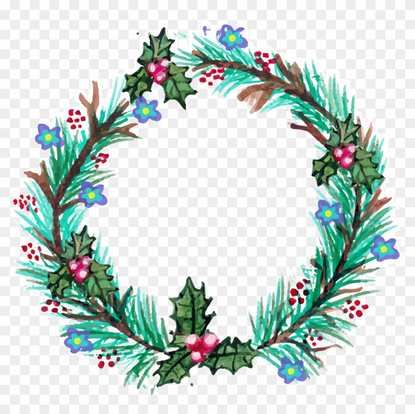 Wreath Santa Claus Christmas Clip Art - Circle #898712