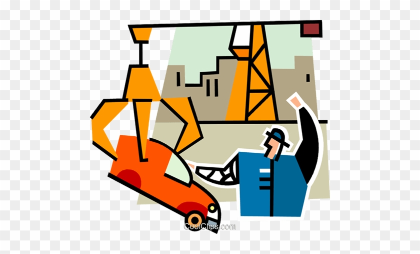 Car In A Junkyard Royalty Free Vector Clip Art Illustration - Schrottplatz Clipart #898856