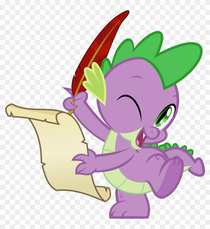 Jhayarr23, Cute, Dragon, Quill Pen, Safe, Scroll, Simple - My Little Pony La Magia #898875