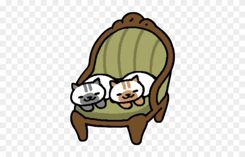 Melange And Macchiato Leaving Fur On The Antique Chair - Neko Atsume Macchiato And Melange #899260