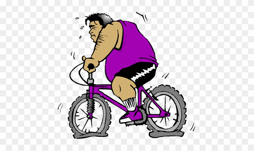 Exercise Lengthens Life Regardless Of Weight - - Fat Guy On Bike Cartoon #899928