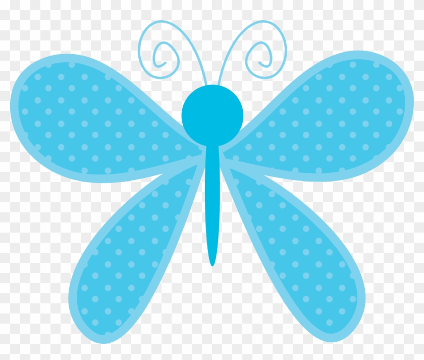 Butterfly Polkadot Blue - Clip Art #899985