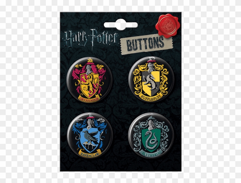 Magical Houses Of Hogwarts Button Set - Ata-boy Harry Potter Crests 4 Button Set #900007