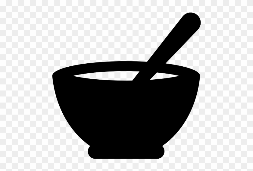 Soup Bowl And Spoon Free Icon - Bowl And Spoon Silhouette #900222