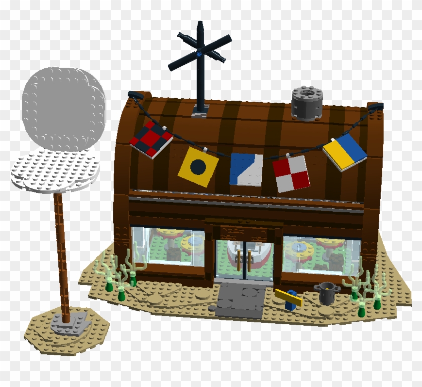 I Started Out With A Large Sandy Base With Terrain, - Spongebob Lego Krusty Krab #900250