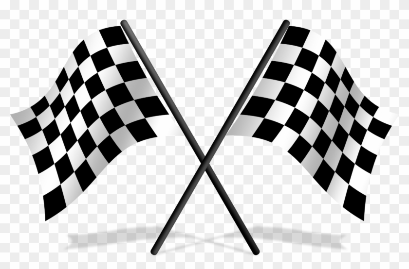 Pinewood Derby Soap Box Derby Car Auto Racing Clip - Checkered Flag #900328