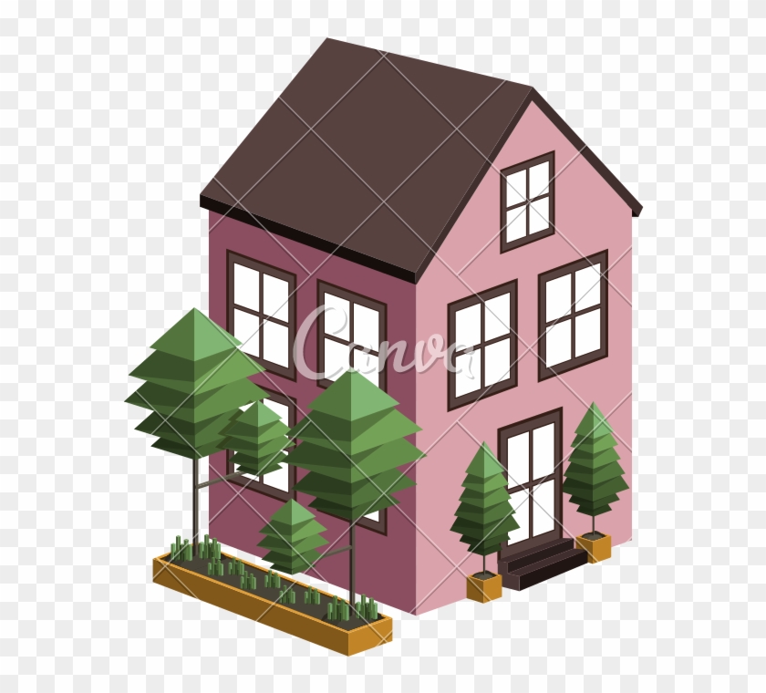 Isometric House Icon - Edificio Vector #900347