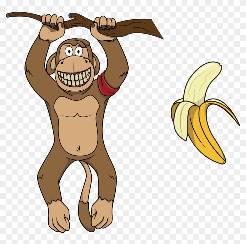 Gorilla Common Chimpanzee Illustration - 猴子 吃 香蕉 卡通 #900689