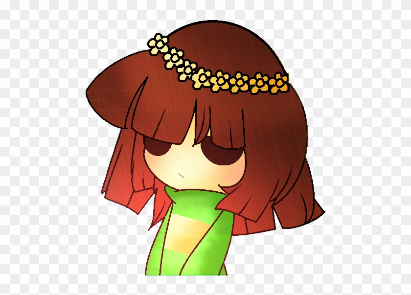 Chara With Flowers Crown Render I Undertale By Trash-v - Chara With Flower Crown #900789