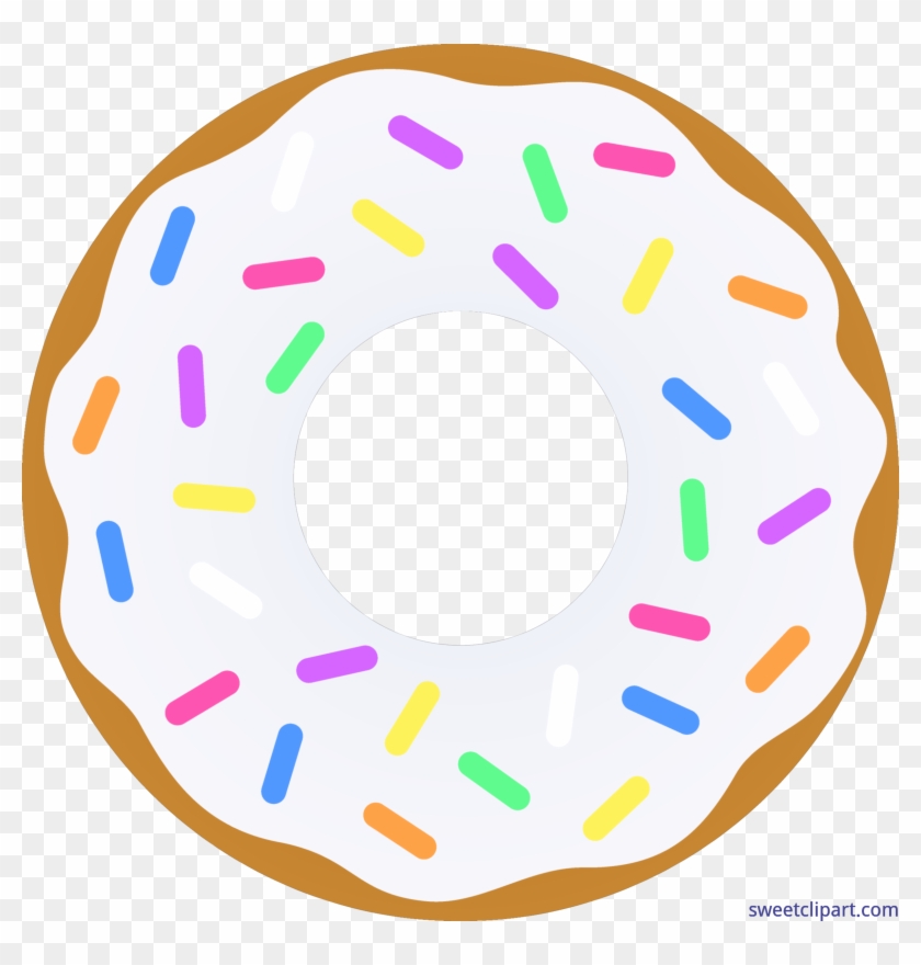 Donut Vanilla Sprinkles Clip Art - Donut Clip Art Png #901104