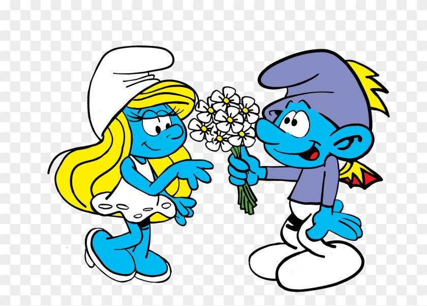 Clumsy Smurf And Smurfette Kiss Wallpaper For Iphone - Adult Coloring Book Designs: Stress Relief Coloring #901115