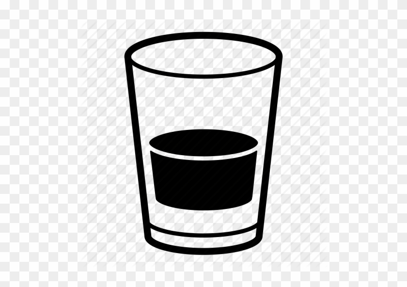 Alcohol, Beverage, Drink, Shot Glass, Whiskey, Whiskey - Shot Glass Black And White Png #901120