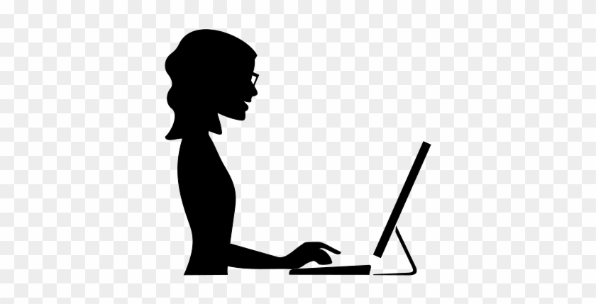 Woman At Computer Silhouette #901343