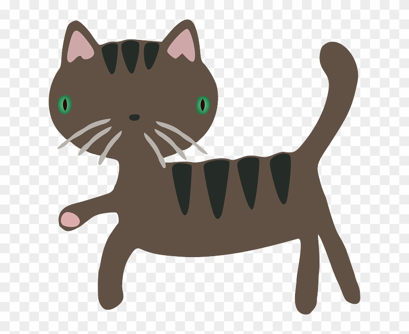 Cat, Cartoon, Funny, Brown, Stripes, Mammals, Pet - Stray Cat Clipart #901357