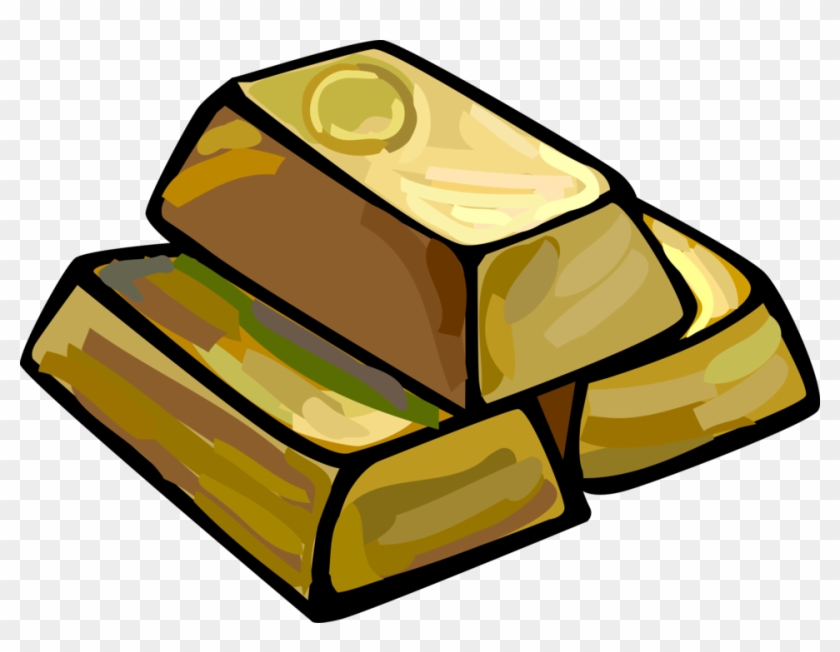 Vector Illustration Of Precious Metal Gold Bar, Gold - Cartoon Blocks Of Gold #901368