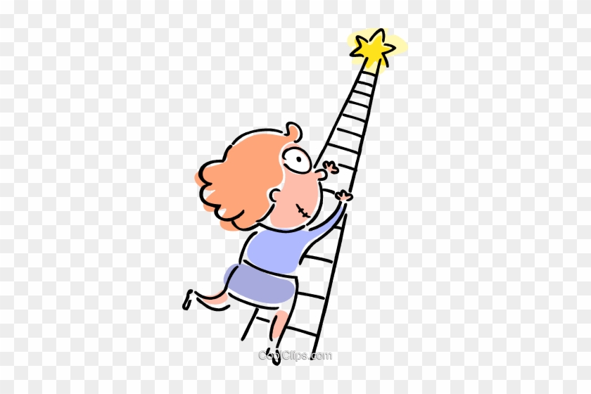 Climbing Ladders Royalty Free Vector Clip Art Illustration - Subir Clipart #901769
