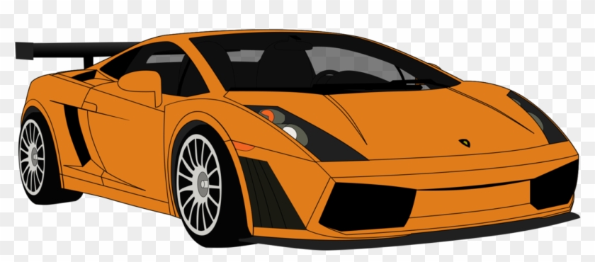 Orange Car Clipart Download - Mobil Lamborghini Png Vektor #901940