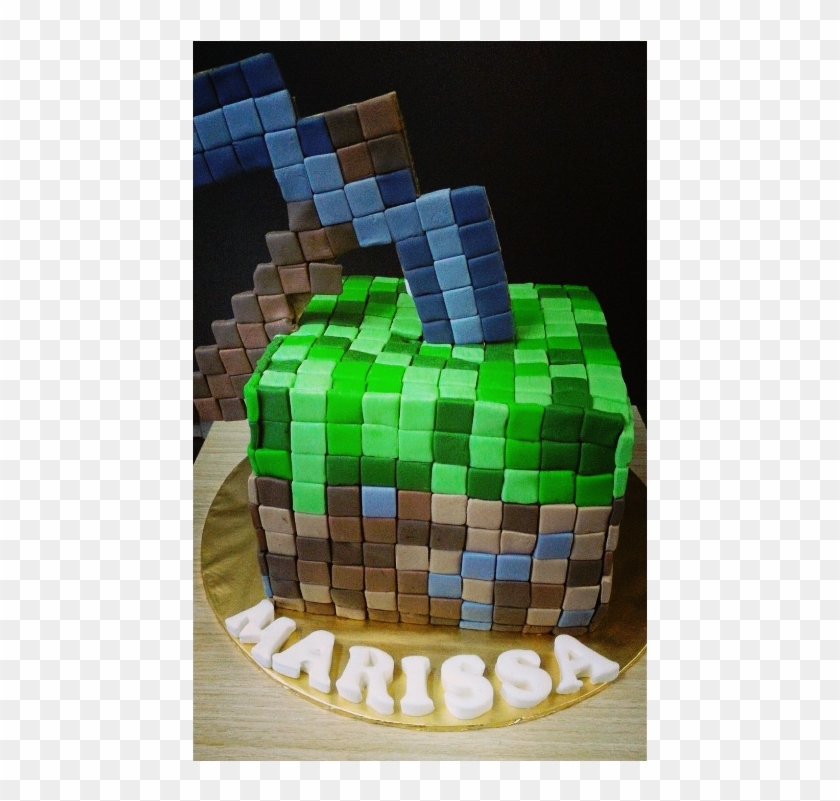 Pickaxe And Grass Block Combination Minecraft Cake Klang Valley Free Transparent Png Clipart Images Download