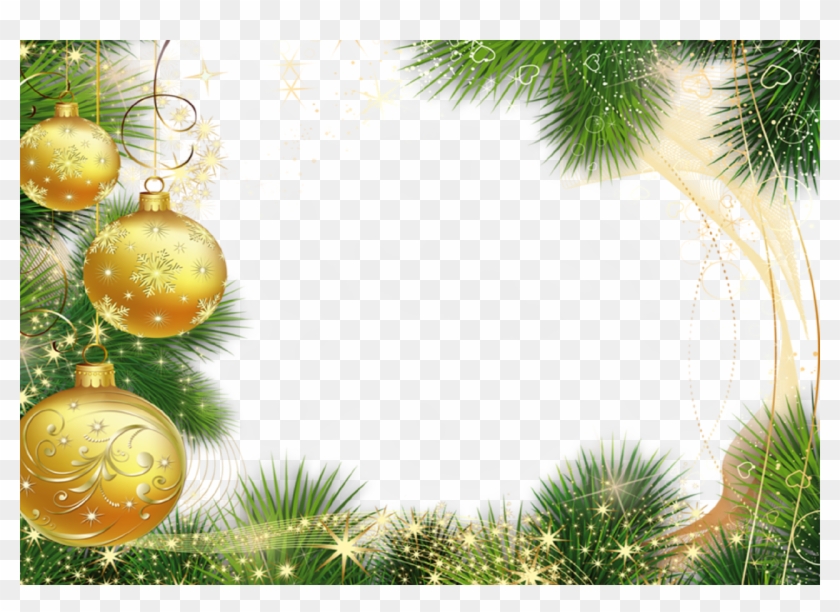 Christmas Frame Golden Balls - Fondos De Navidad Para #901963