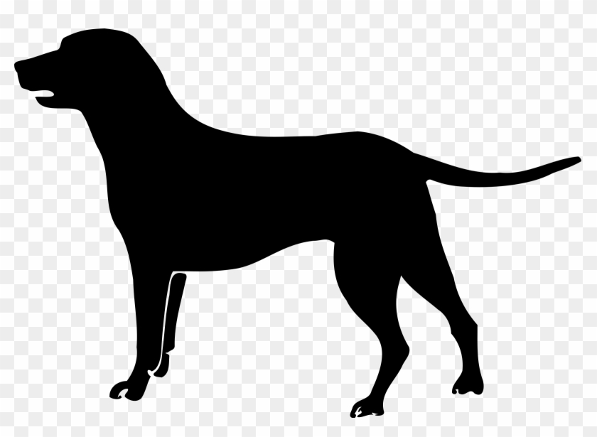Labrador Clipart Big Black Dog - Dog Silhouette #902103