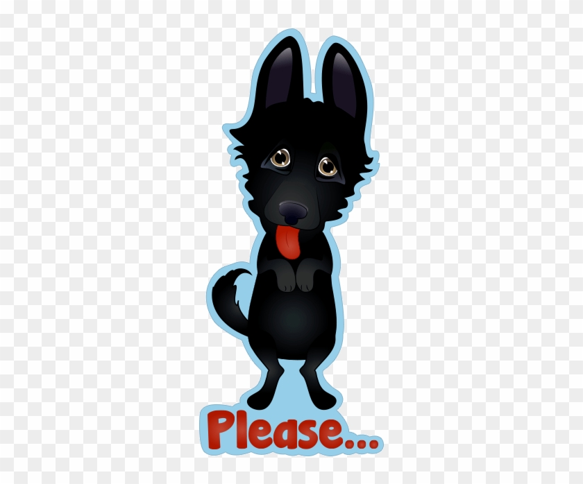 Nero The Black Dog Cute Funny Comic Pet Stickers Messages - Cartoon #902144