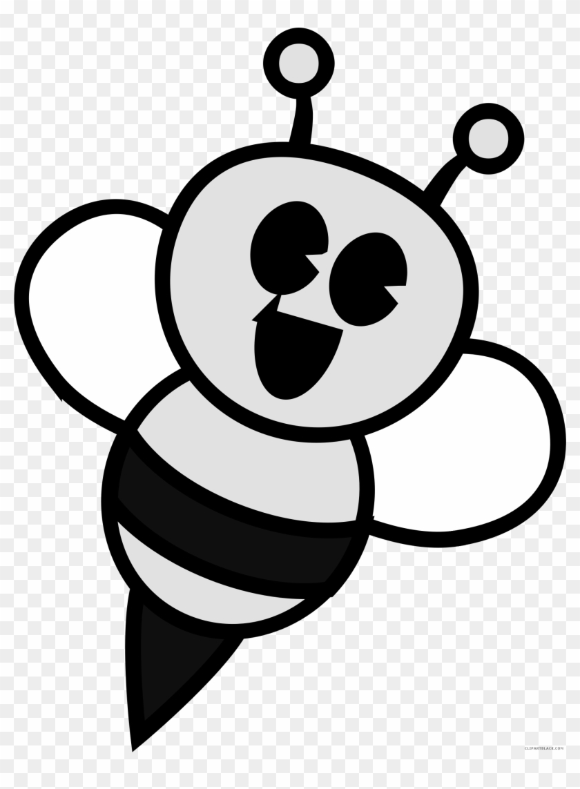 Bee Animal Free Black White Clipart Images Clipartblack - Cartoon Bee Shower Curtain #902373