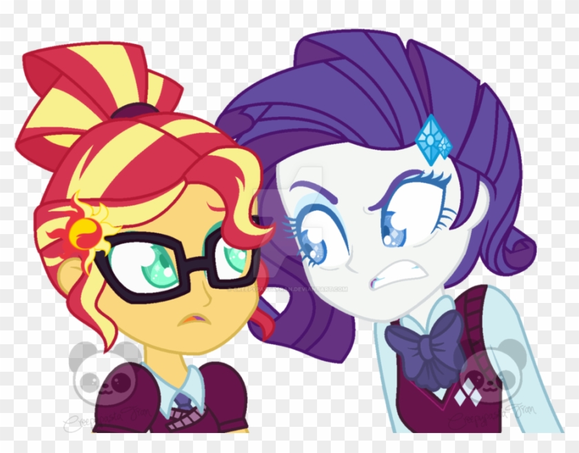 Equestria Girls, Glasses, Rarity, Safe, Simple Background, - Mlp Alternate Universe Sunset Shimmer Cart #902619