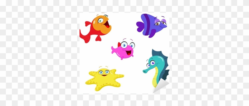 Vinilo Pixerstick Lindas Criaturas De Dibujos Animados - Cartoon Sea Animals #902667