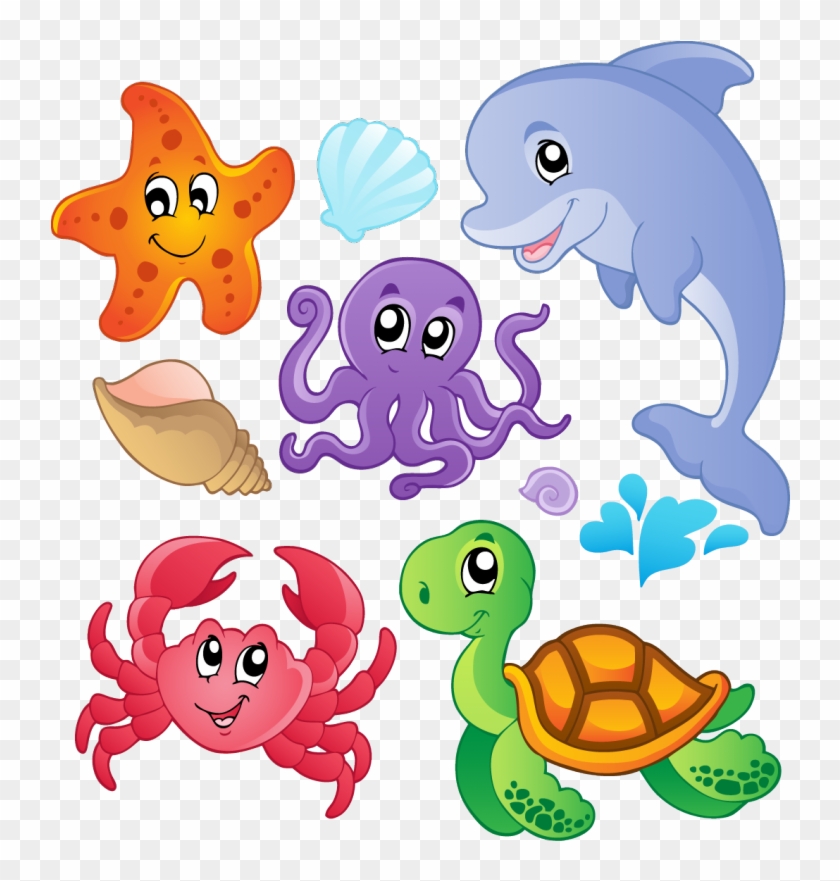 Pegatinas Animales Marinos - Cartoon Under The Sea Creatures - Free  Transparent PNG Clipart Images Download