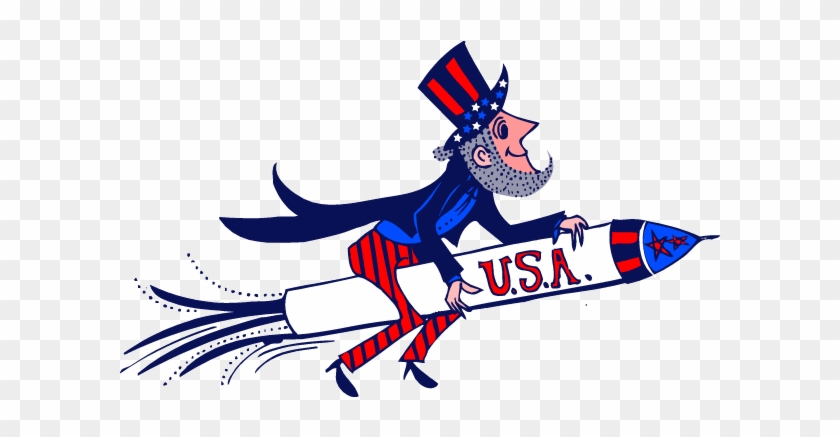 4th Of July Images Clipart - Uncle Sam Riding A Rocket #902723