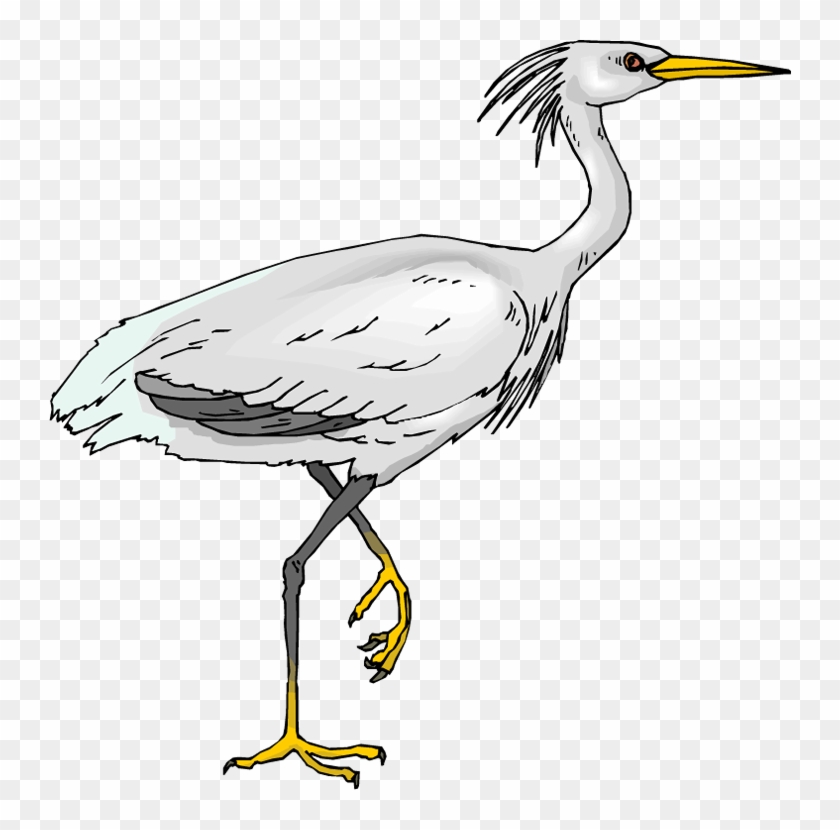 White Crane Bird Clip Art - Heron Clipart #903216