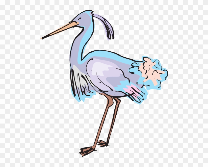 Stork, Heron, Crane And Egret Birds Vector Illustrations - Heron Clipart #903219