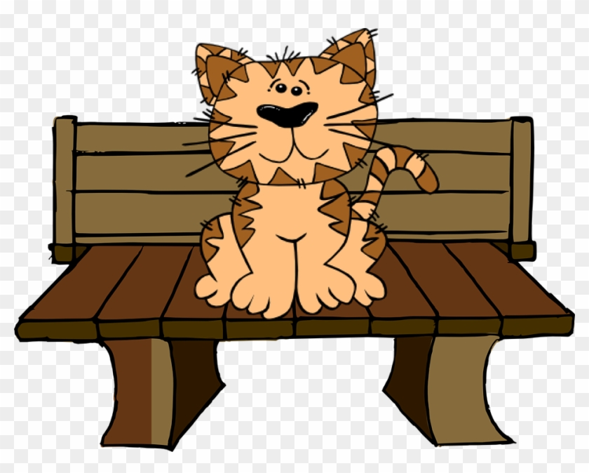 Bench Clipart Animated - Cat On The Table Clipart #903270