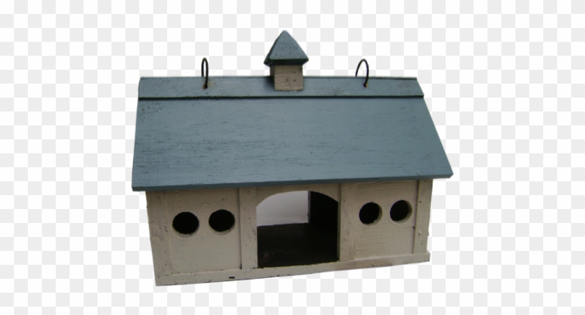 Blue Roof Horse Barn Platform Bird Feeder - House #903674