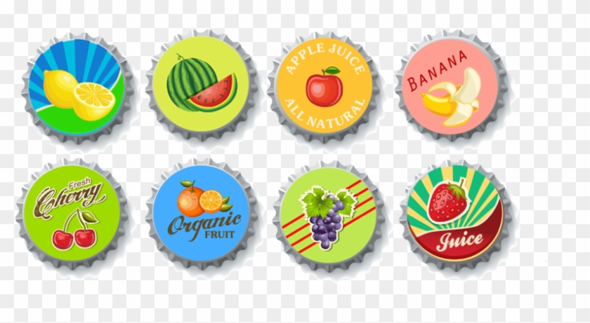 Fruit Retro Ads Illustrations For Borrle Cap Png Graphic - Fruit #904024