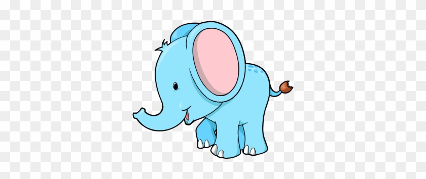 Blue Elephant Wall Decal - Baby Blue Elephant Cartoon #904030