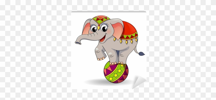 Funny Cartoon Circus Elephant Balancing On Ball Wall - Animales De Circo  Animados - Free Transparent PNG Clipart Images Download