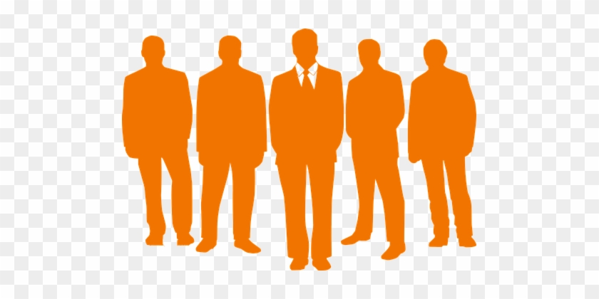 Men Group Leader Businessmen Silhouettes T - Orange People Silhouette Png #904303