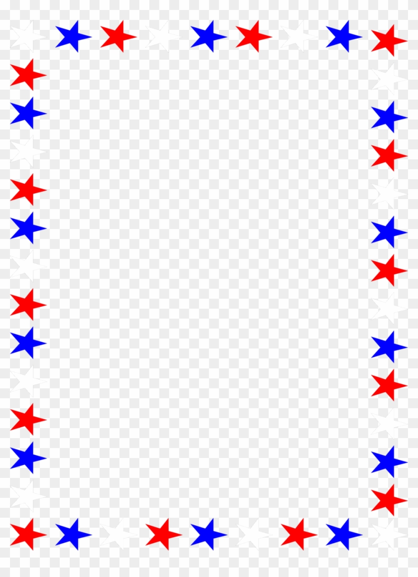 Elegant Star Border Clipart Picture - Red White And Blue Border #904379