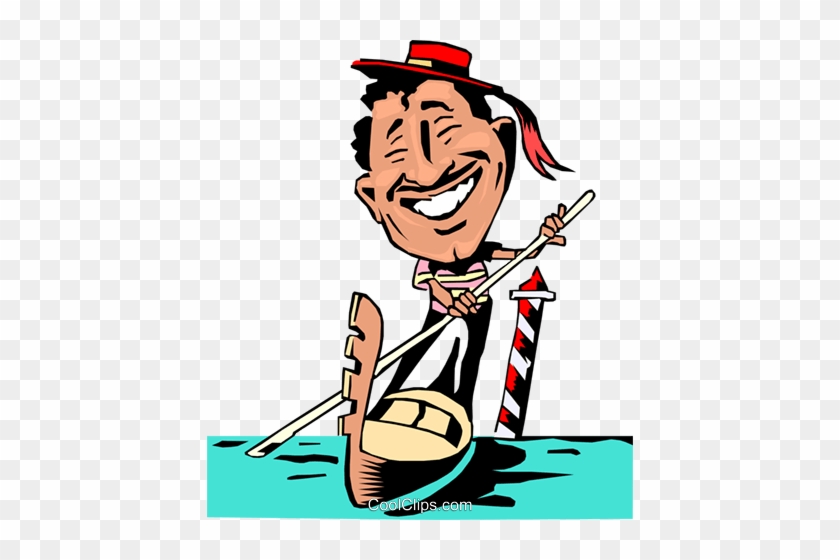 Cartoon Venice Gondolier Royalty Free Vector Clip Art - Italian People Clip Art #904569