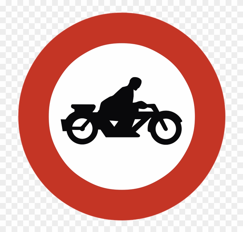 Señal De Prohibición Entrada Prohibida A Motocicletas - Sepeda Motor Dilarang Masuk #904677