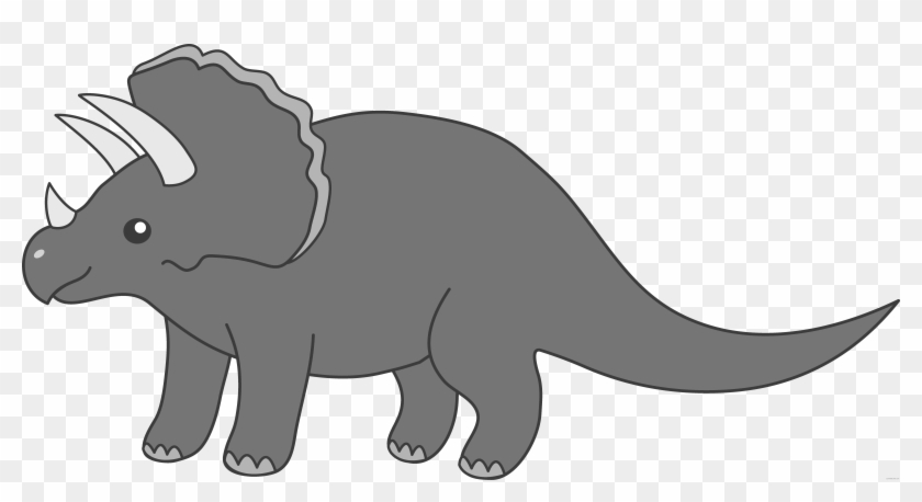 Triceratops Animal Free Black White Clipart Images - Triceratops Clipart #904724