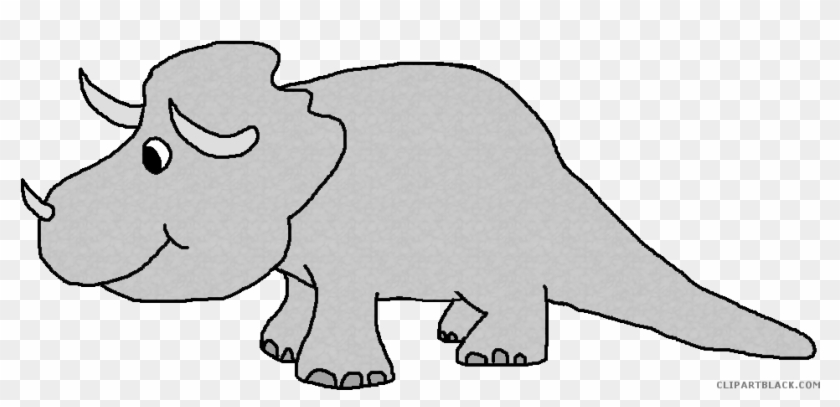 Triceratops Animal Free Black White Clipart Images - Dinosaur Clip Art #904743