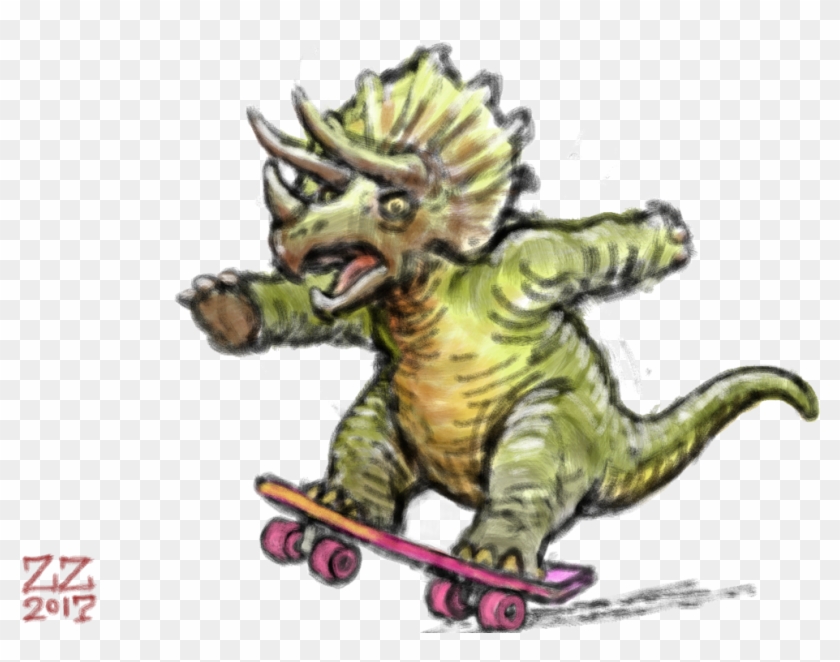 Draw A Triceratops On A Skateboard By Zenzmurfy - Skateboard Wheel #904788