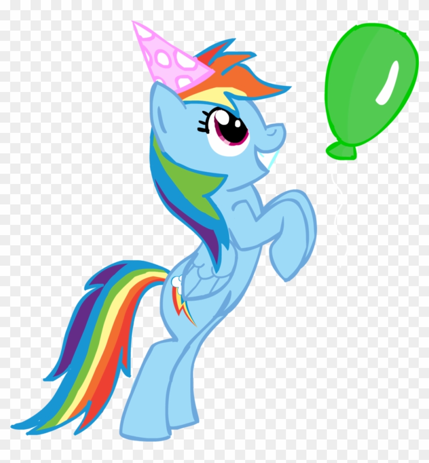 Chir-miru, Backwards Cutie Mark, Balloon, Hat, Party - Rainbow Dash Birthday Png #904971