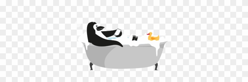 Percy Penguin Banking On His Smartphone In A Bathtub - Percy Cibc #905072