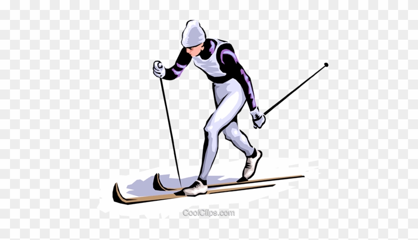 Cross-country Skier Royalty Free Vector Clip Art Illustration - Cross Country Skiing #905347