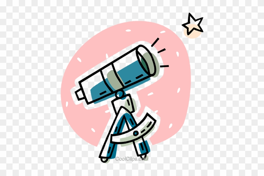 Telescope Royalty Free Vector Clip Art Illustration - Telescope And Stars Clipart #905710